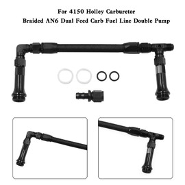 Areyourshop Braided AN6 Dual Feed Carb Fuel Line Double Pump For 4150 Holley Carburetor