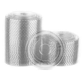 EcoQuality - 50 Pack - Ultra Clear Flat Plastic Cold Cup Lids For, 12-16-20-24 Ounce Cups - Fits Most PET Cups, Lids With Straw Slot
