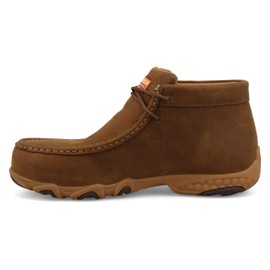 Twisted X Women's Work Chukka Driving Moc, Moc Toe Steel Toe with CellStretch, Pecan, 9 M