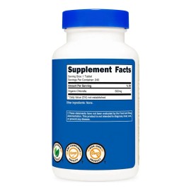 Clorella Orgánica 500mg Detox Salud Digestiva 240 Americano Sabor Sin Sabor