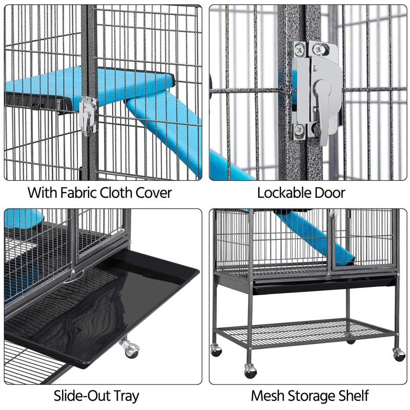 Yaheetech Metal Rolling Cage for Adult Rats/Ferrets/Chinchillas Small Animal Cage