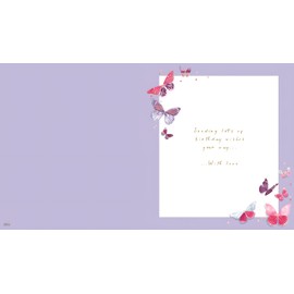ICG Beautiful Granddaughter Birthday Card - Happy Birthday Card with Butterfly Balloons Design and Embossed Foil Details - Birthday Card for Women or Girls