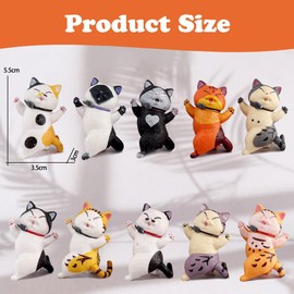 APPCRFM 10PCS Realistic Cat Figurines, Realistic cat Figures Toy Set, Cat Desktop Decoration Cute Realistic Cartoon Cat Figurine Ornament Car Decor Interesting Gifts Cat Ornaments