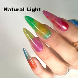 Redykat Soft Gel 24PCS Extra Long Stiletto Glossy Press On Nails, Colorful Acrylic False Nails, Rainbow Fake Nails for Extra Wide Nail beds, Salon Quality Nail Art (Colorful Palette)