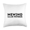 Mewing Club Member Funny Mew Meme Mog Throw Pillow