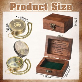 Relaxweex 7 Year Anniversary Keepsake Gift for Him Her Engraving Quote Compass with Black Walnut Box 7th Anniversary Wedding Engagement Copper Gifts Couples Gifts for Men Women Husband Wife