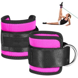 MTQ Correa de Tobillo, Tobillo Correas 2 Pack, Tobilleras Deportiva para Cable Máquinas, Gimnasio de Deporte para Glúteos y Piernas Ejercicios de Pesas, Entrenamiento de Glúteos en Polea etc(Rosa Roja)