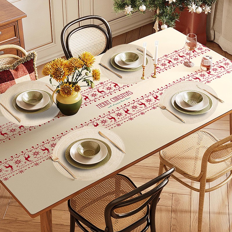 DENUOTOP Set of 6 Round Place Mats Washable Boho Braided