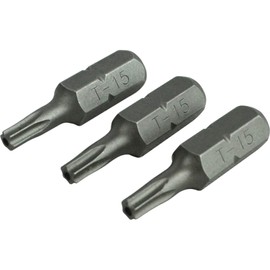 Faithfull Security S2 Grade Steel Screwdriver Bits T15S x 25mm (Pack 3)