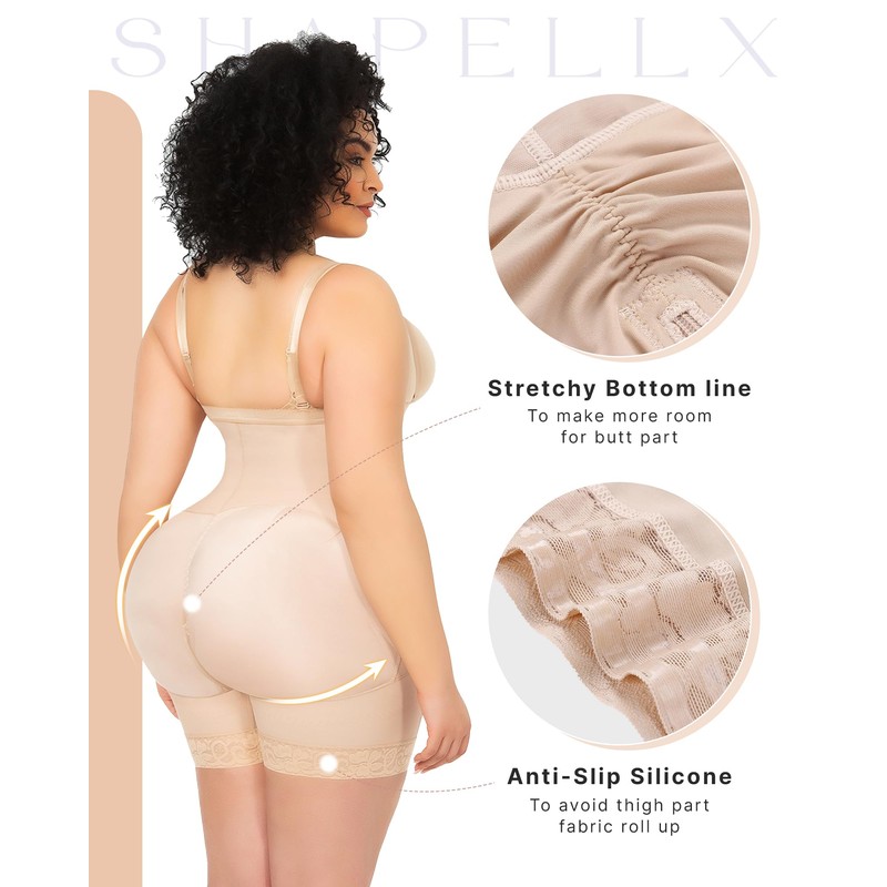 SHAPELLX Tummy Control Shapewear for Women Fajas Bodysuit Underbust Full