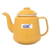 Enamel Teapot Tin Falcon Mustard White Rim 1.5L Gas and