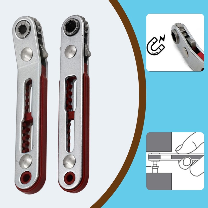 2Pcs Rustproof Flat Elbow Ratchet Wrench Flat Elbow Heads Wrench