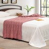 Aormenzy Dusty Pink Knit Throw Blankets Cable Knit Decorative Throw