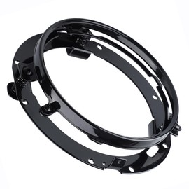 KXGTY 7 Inch Round Headlight Ring Compatible with Harley Davidson Switchback, Road King, Street Glide, Electra Glide Mounting Bracket Black
