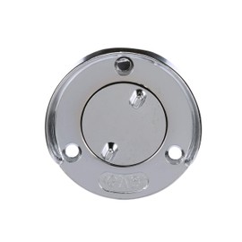 Seachoice Deck Mount Gas Fill Plate w/Cap, Chrome-Plated Zinc, Includes Rubber Gasket and Beaded Chain Cap Tether