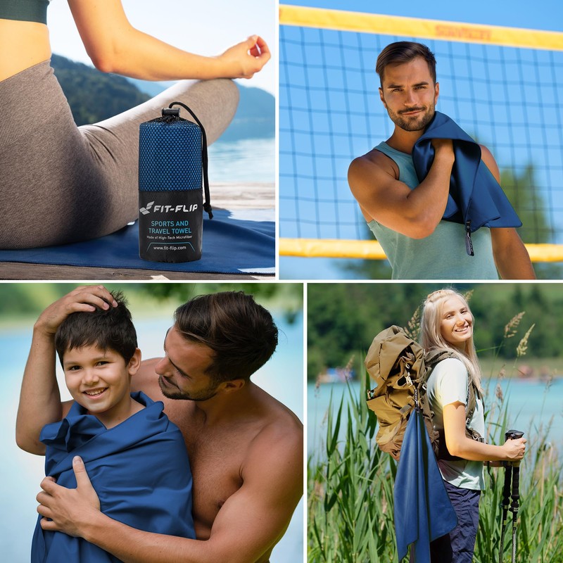 Fit-Flip Microfibre Towel, Compact, Ideal as a Sports Towel, Travel