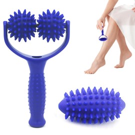 Massageroller Mit Griff,Mit 3 Massageball,Massageroller Beine,Hochwertigem Igelball Massagerolle,Kleine Faszienrolle,Kann Zur Entspannung Der FüßE,Beine,RüCkenmuskulatur Usw.Verwendet Werden.