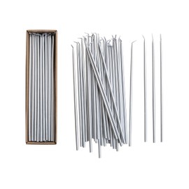 Creative Co-Op 36-Piece Unscented Thin Taper Candles in Box, Silver