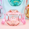 450ml Kids Water Cup with Handle and Lanyard Plastic Straw