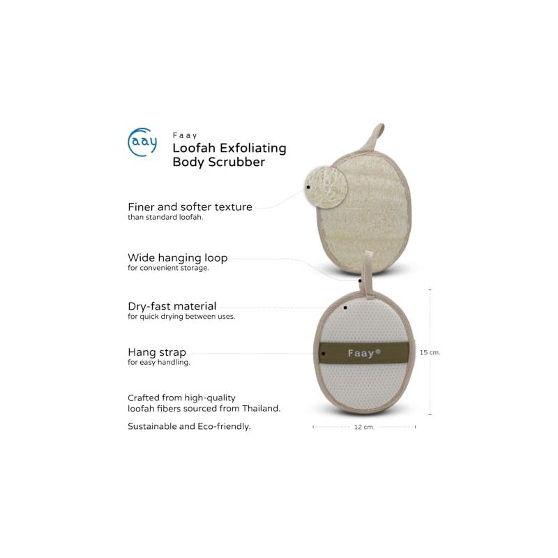 Faay Almohadilla Lufa Suave Exfoliación Corporal Unidades Paquete Esponja Luffa