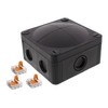 Wiska 10110872 Combi 607 Junction Box, 110x110x66mm, Black, 3 x