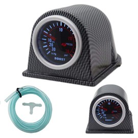 2 Inch (52mm) LED Digital Turbo Boost Pressure Pointer Gauge Meter Smoked Dials 30Psi POB