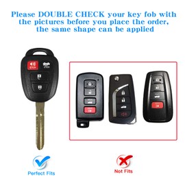 MILD EAST for Toyota Key Fob Cover with Metal Key Chain, Silver Edge Soft TPU Key Fob Shell Case for 2012-2019 Camry Corolla Tacoma, Blue