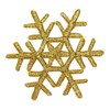 ID 8141 Gold Snowflake Patch Christmas Winter Ice Embroidered Iron