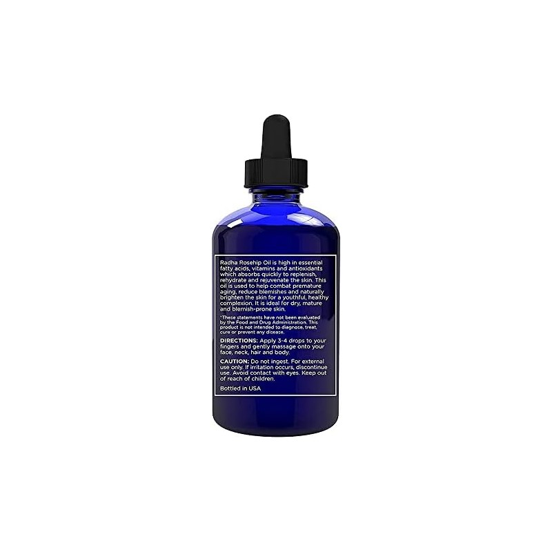Radha Beauty Aceite de Rosa Mosqueta Orgánico 100% Puro, 120