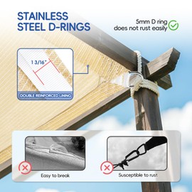 Bynbbur 10' x 20' Sun Shade Cloth with Grommets 90% Pergola Cover Shade Sail Canopy Outdoor Awnings for Patio Garden Deck Privacy Screen, Beige