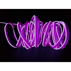 ABALDI Car Interior Lights El Wire 5m/16ft Flexible Neon Rope Glowing Strobing Electroluminescent for Garden Decorations (Purple)