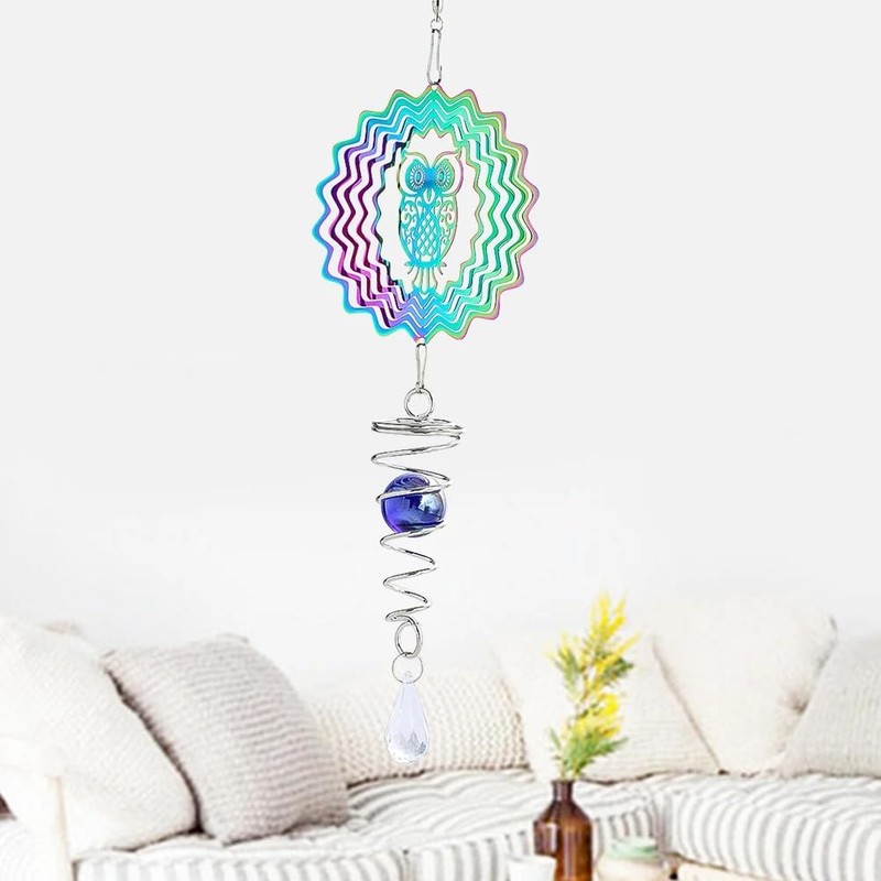 Tiudium Fairy Kinetic Gradient Color Wind Spinner Sculpture 3D Wind