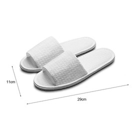 2Pairs Disposable Open Toe Spa Slippers Non-Slip White SPA Hotel Home Guest Slippers for Spa Party Plane Guest Hotel Travel