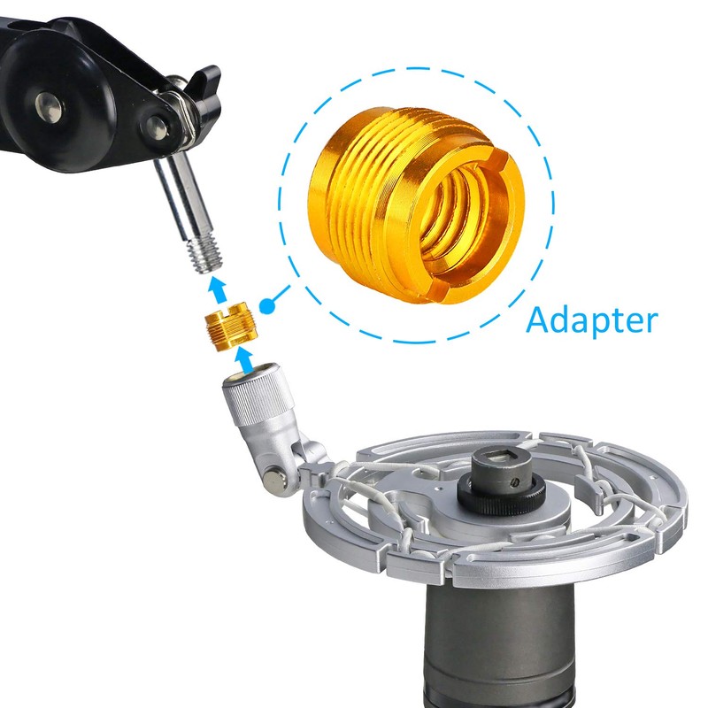 2 PCS Boom Arm Adapter - Mic Stand Screw Adapter