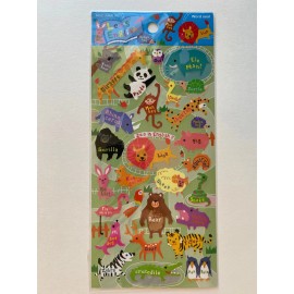 Mind Wave Let's English Zoo Animals Sticker Sheet
