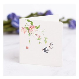 Yurosiay Pack of 30 Flower Greeting Cards Chinese Style Bird and Flower Greeting Cards Folding Cards Writeable Congratulations Cards Postcards Thank You Cards Invitation Card for Wedding Birthday 7#