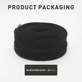 UamGlsob Flat Cotton Shoelaces for Sneakers, Solid Color Athletic Shoe Replacement Laces for Veja Esplar/Campo/V-10/Rio Branco/Venturi Sneakers Women (Black, 47"/120cm)