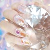 Ice full stone handmade nail tip - short ballerina /