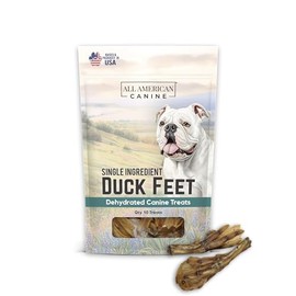 All American Canine 10 Natural Duck Feet Dog Treats– Single Ingredient, Dehydrated & Digestible – Crunchy, Low-Fat, High-Protein Chew for Joint Support & Dental Health – Made in USA