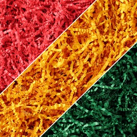 Spiareal 1.1 lb Crinkle Cut Paper Shred Filler Great for Gift Wrapping, Basket Filling, Graduation Shred Paper Filler, Birthdays, Weddings, Anniversaries, and Other Occasions(Christmas Color)