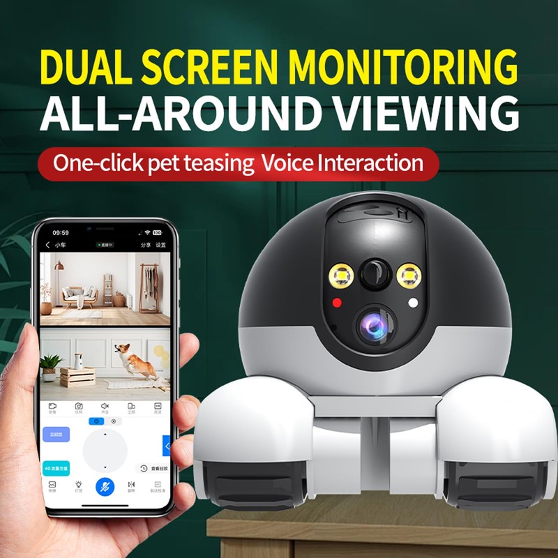 Denash Pet Camera Home Security Camera,1080P Indoor Movable Cameras,2 Way