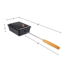 Campfire Popcorn Popper - Old Fashioned Popcorn Maker with Nonstick Finish and Extended Handle - Camping Gear and Campfire Cooking Equipment by Great Northern Popcorn (Black)