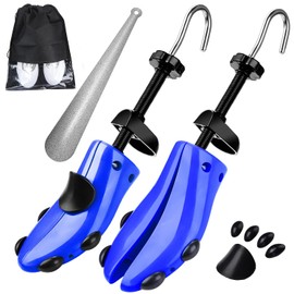 eachway Shoe Stretcher Shoe Trees,Adjustable Length & Width for Men and Women (M(for M's Us6.5-10; Wm's Us10-13.5) Blue)