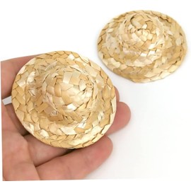 Rosojodg Doll Straw Hat Miniature Straw Hat 1:12 Scale Mini Straw Knitted Hat Dollhouse Accessories DIY Craft Supplies Party Hats and Accessories