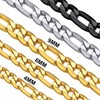 Suplight Men's Gold Figaro Chain 6MM 18 Inch Stainless Steel