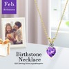 Iefil February Birthstone Amethyst Necklaces - Sterling Silver Heart Necklace