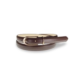 Vita Natur: Women's Genuine Leather Belt, Smooth Belt with Adjustable Metal Fittings, Fits a Wide Range of Sizes, Sail-type Buckler, Thin Design, Business or Casual (Brown), Braun