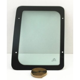 Stationary Passenger Right Side Rear Hinged Body Side Door Window Door Glass Compatible with Ford Econoline E150 E250 E350 Van 1992-2016 Models