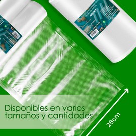 EXNIMA, Vacuum Packaging Rolls, Embossed Bags 1, 2, 4, 6 or 8 and 28 x 1500 cm, Perfect for Food Preservation, Food Vacuum Bags, Kitchen Utensils, Packaging Accessory.