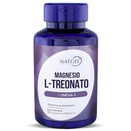 NatGel Treonato de Magnesio con Omega 3  Alta Absorcion, Apoyo Cognitivo y Relajacion  Suplemento para Memoria, Enfoque y Sueo Reparador   90 Cpsulas 